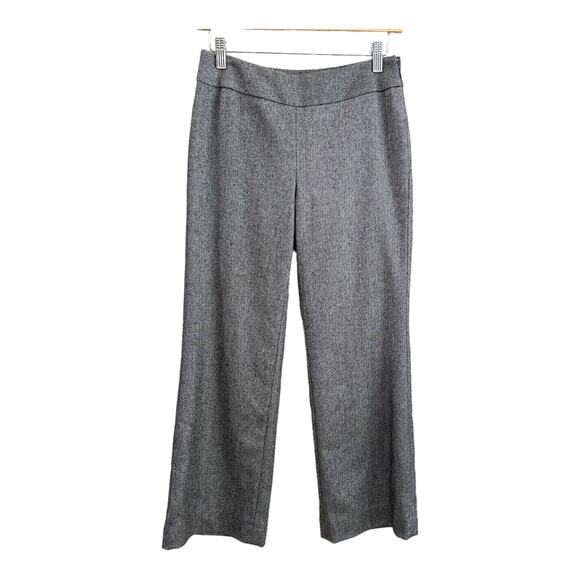 Talbots Classic Side Zip Pants Black White Stripe Wool Tweed Trousers 2P P2 - Picture 1 of 10